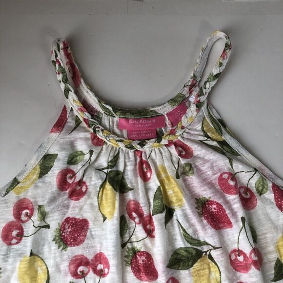 isaac mizrahi Women’s Linen Blend Lemon Cherry Strawberry Print Tank Medium NWT - Picture 10 of 14